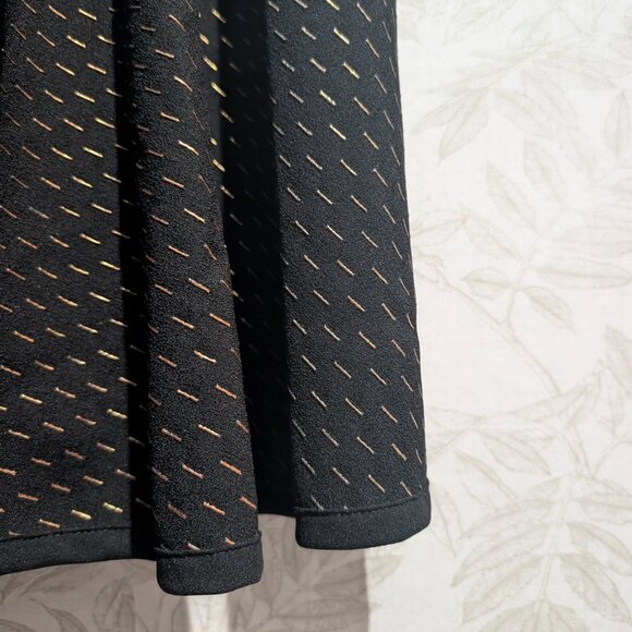 Charles Henry Halter Keyhole Dress Lined Black Gold Metallic Pattern Size 2 - Picture 4 of 13